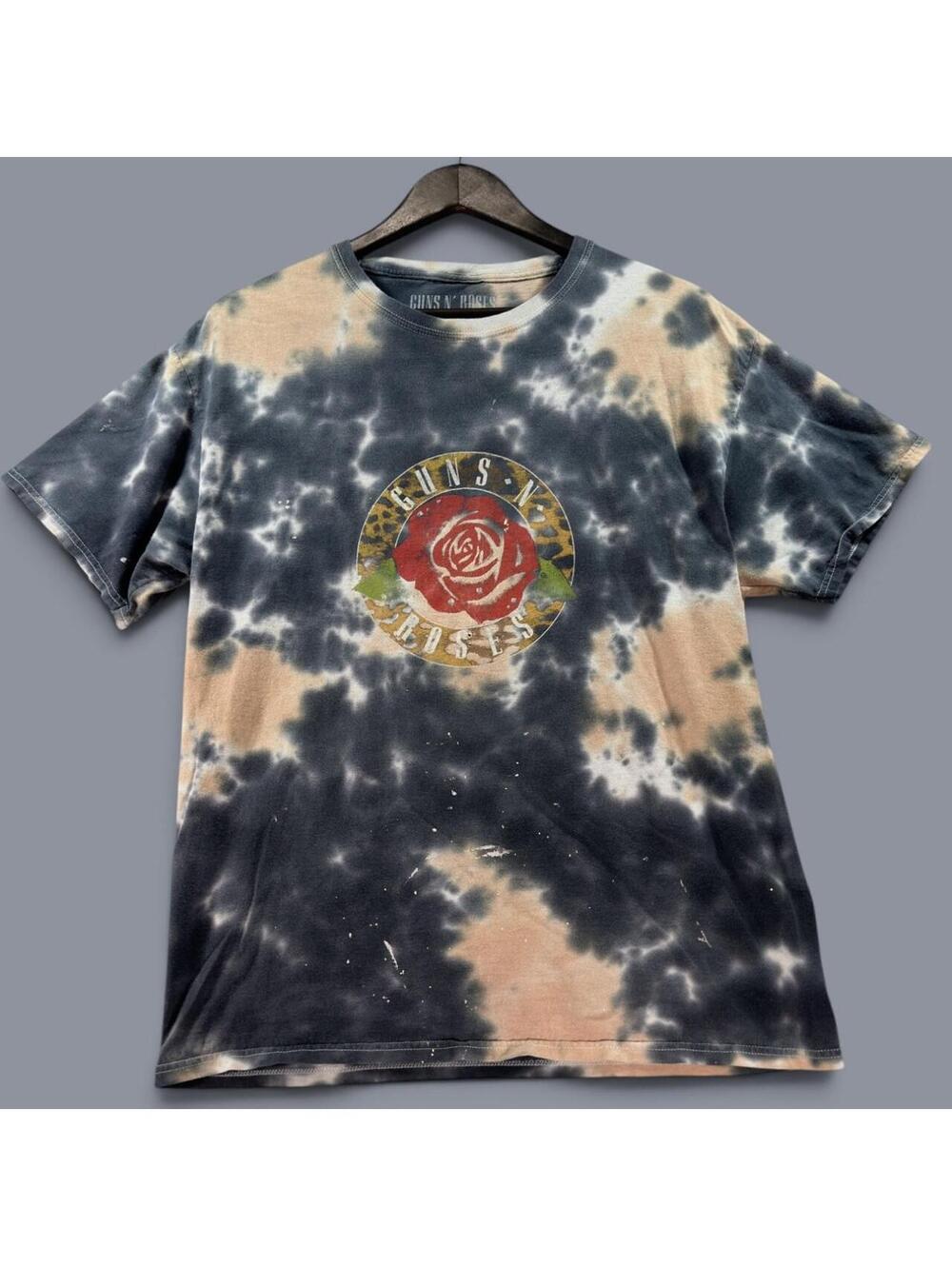 Guns N’ Roses Distressed Bleach Tie Dye T-Shirt Size L